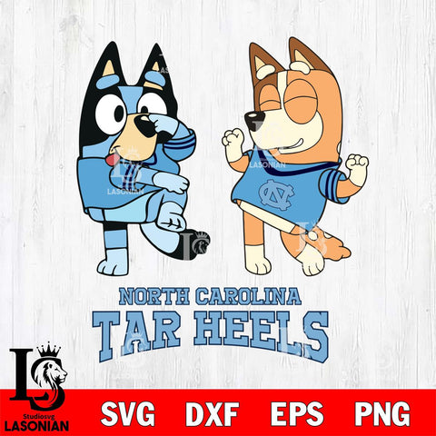North Carolina Tar Heels Bluey Chilli Sport Svg Eps Dxf Png File, Digital Download, Instant Download