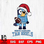North Carolina Tar Heels Bluey Christmas Svg Eps Dxf Png File, Digital Download