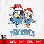 North Carolina Tar Heels Bluey Christmas Holiday Svg Eps Dxf Png File, Digital Download
