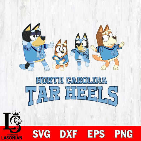 North Carolina Tar Heels Bluey Dance Mode Squats Svg Eps Dxf Png File, Digital Download, Instant Download