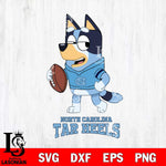 North Carolina Tar Heels Bluey Football Sport Svg Eps Dxf Png File, Digital Download ,Instant Download, Cricut File