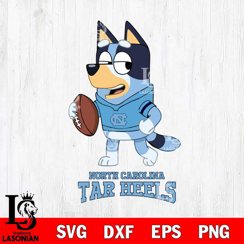 North Carolina Tar Heels Bluey Football Sport Svg Eps Dxf Png File, Digital Download ,Instant Download, Cricut File