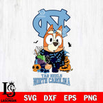 North Carolina Tar Heels Bluey Halloween NCAA Svg Eps Dxf Png File, Digital Download, Instant Download