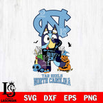 North Carolina Tar Heels Bluey Halloween NCAA 2 Svg Eps Dxf Png File, Digital Download, Instant Download