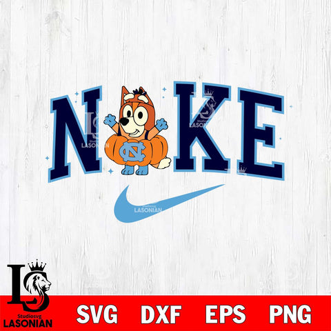 North Carolina Tar Heels Bluey Halloween Nike NCAA Svg Eps Dxf Png File, Digital Download, Instant Download