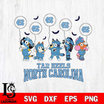 North Carolina Tar Heels Bluey Halloween Spooky Svg Eps Dxf Png File, Digital Download, Instant Download
