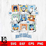 North Carolina Tar Heels Bluey Halloween Sport Svg Eps Dxf Png File, Digital Download, Instant Download