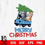 North Carolina Tar Heels Bluey Merry Christmas Svg Eps Dxf Png File, Digital Download