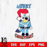 North Carolina Tar Heels Bluey Merry Christmas Bluey Santa Claus Svg Eps Dxf Png File, Digital Download