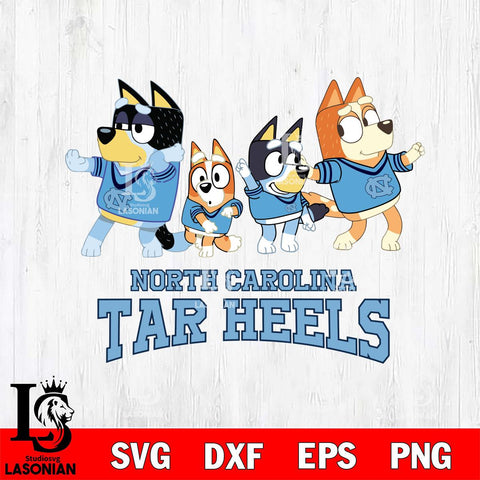North Carolina Tar Heels Bluey Mode Dance Squats Svg Eps Dxf Png File, Digital Download, Instant Download