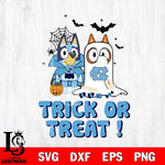 North Carolina Tar Heels Bluey Trick or Treat Halloween Svg Eps Dxf Png File, Digital Download, Instant Download