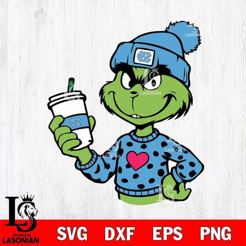 North Carolina Tar Heels Boujee Grinch 11 Svg Eps Dxf Png File, Digital Download, Instant Download