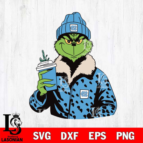 North Carolina Tar Heels Boujee Grinch 12 Svg Eps Dxf Png File, Digital Download, Instant Download