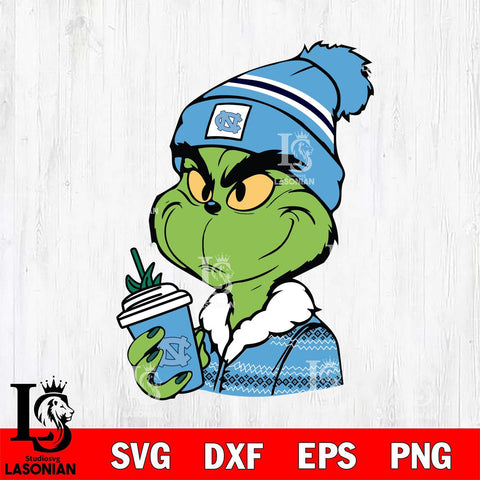 North Carolina Tar Heels Boujee Grinch Svg Eps Dxf Png File, Digital Download, Instant Download