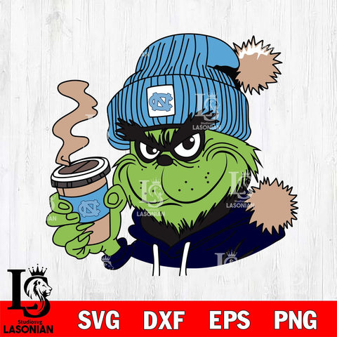 North Carolina Tar Heels Boujee Grinch 4 Svg Eps Dxf Png File, Digital Download, Instant Download