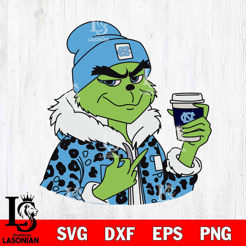 North Carolina Tar Heels Boujee Grinch 7 Svg Eps Dxf Png File, Digital Download, Instant Download