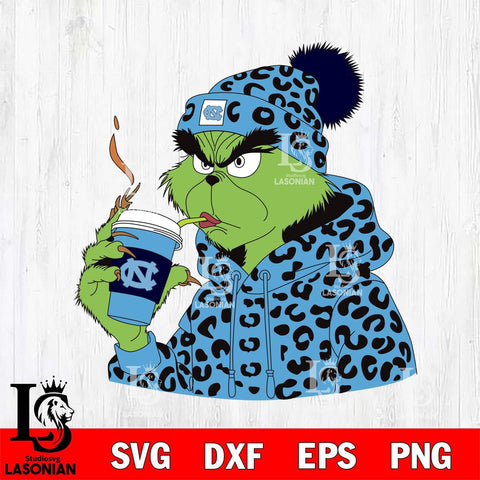 North Carolina Tar Heels Boujee Grinch 8 Svg Eps Dxf Png File, Digital Download, Instant Download