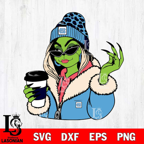 North Carolina Tar Heels Boujee Grinch 9 Svg Eps Dxf Png File, Digital Download, Instant Download