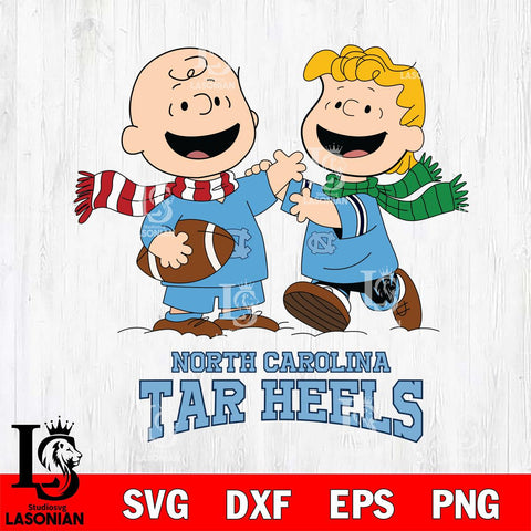 North Carolina Tar Heels Charlie Brown & Linus Football Cricut,Christmas SVG DXF EPS PNG FILE, NCAA Digital Download,Instant Download, Silhouette