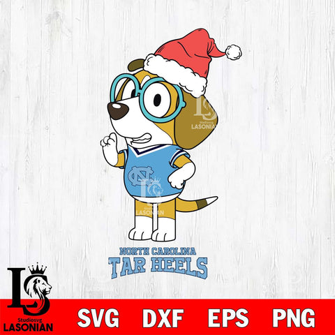 North Carolina Tar Heels Christmas Bluey Honey Sport Cut Files,Bluey Cricut,Christmas Svg , Bluey svg , Digital Download, dxf eps png pdf file