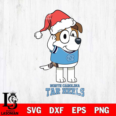 North Carolina Tar Heels Christmas Bluey Jack Sport Cut Files,Bluey Cricut,Christmas Svg , Bluey svg , Digital Download, dxf eps png pdf file