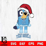 North Carolina Tar Heels Christmas Bluey Sport Cut Files,Bluey Cricut,Christmas Svg , Bluey svg , Digital Download, dxf eps png pdf file