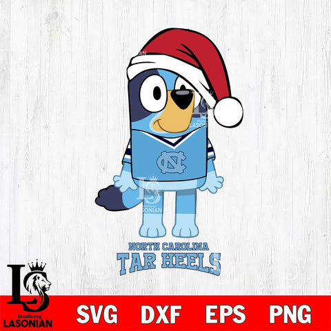 North Carolina Tar Heels Christmas Bluey Sport Cut Files,Bluey Cricut,Christmas Svg , Bluey svg , Digital Download, dxf eps png pdf file