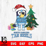 North Carolina Tar Heels Christmas Bluey Tree Sport Cut Files,Bluey Cricut,Christmas Svg , Bluey svg , Digital Download, dxf eps png pdf file