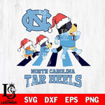 North Carolina Tar Heels Christmas Family Bluey Walking Cut Files,Bluey Cricut,Christmas Svg , Bluey svg , Digital Download, dxf eps png pdf file