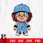 North Carolina Tar Heels Chucky Football Horror Halloween Svg Eps Dxf Png File, NCAA svg, Digital Download, Instant Download