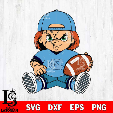 North Carolina Tar Heels Chucky Horror 3 Svg Eps Dxf Png File, NCAA svg, Digital Download, Instant Download
