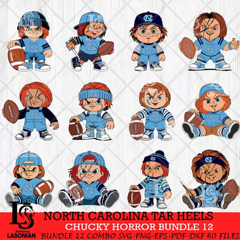 North Carolina Tar Heels Chucky Horror Bundle 12 SVG Eps Dxf Png File, Bundle NCAA svg, Digital Download, Instant Download