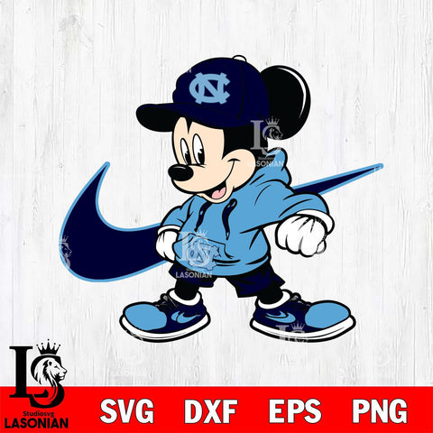 North Carolina Tar Heels Cool Mickey Mouse Svg Eps Dxf Png File, NCAA svg, Digital Download, Instant Download