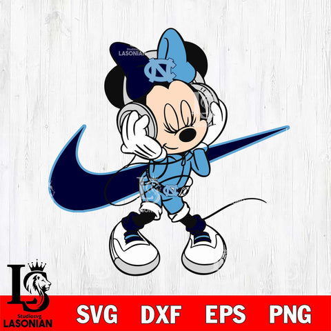 North Carolina Tar Heels Cute Minnie Mouse Dancing Svg Eps Dxf Png File, NCAA svg, Digital Download, Instant Download