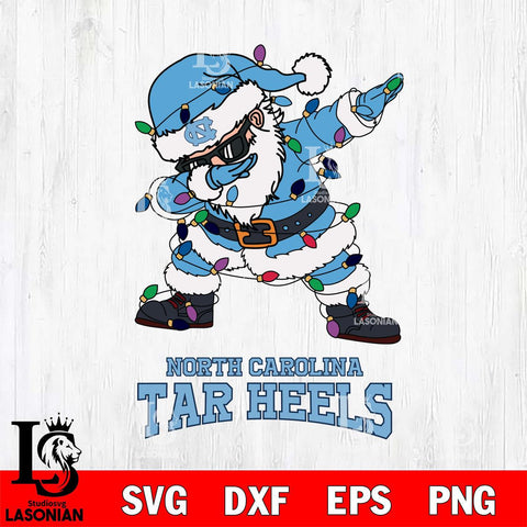 North Carolina Tar Heels Dabbing Santa Claus Ugly Christmas Svg dxf eps png pdf file,NCAA svg,Digital Download,Cricut file