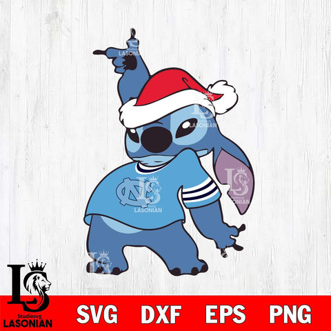 North Carolina Tar Heels Disney Lilo & Stitch Christmas Svg Eps Dxf Png File, Digital Download, Instant Download