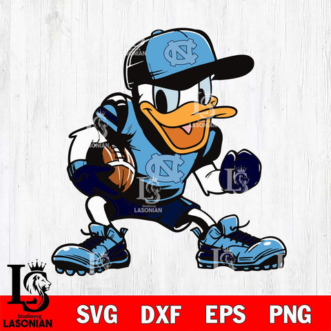 North Carolina Tar Heels Donal Duck Svg Eps Dxf Png File, NCAA svg, Digital Download, Instant Download