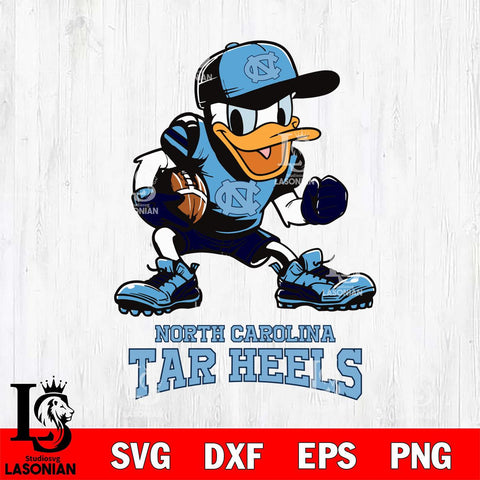 North Carolina Tar Heels Donal Duck Disney, Svg Eps Dxf Png File, Digital Download