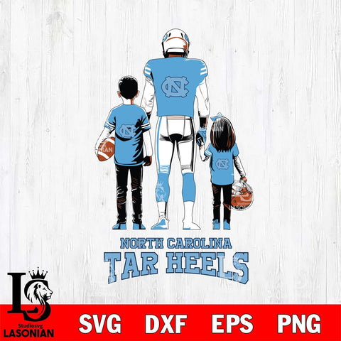 North Carolina Tar Heels Father And Child Football SVG DXF EPS PNG FILE,NCAA SVG, Father day Digital Download,Instant Download, Silhouette