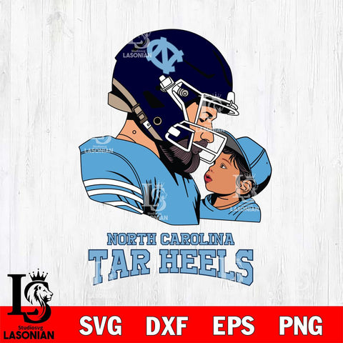 North Carolina Tar Heels Father And Child Rugby SVG DXF EPS PNG FILE,NCAA SVG, Father day Digital Download,Instant Download, Silhouette