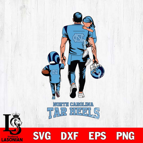 North Carolina Tar Heels Father And Son Football SVG DXF EPS PNG FILE,NCAA SVG, Father day Digital Download,Instant Download, Silhouette