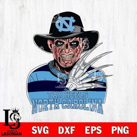 North Carolina Tar Heels Freddy Krueger Horror Halloween Svg Eps Dxf Png File, NCAA svg, Digital Download, Instant Download