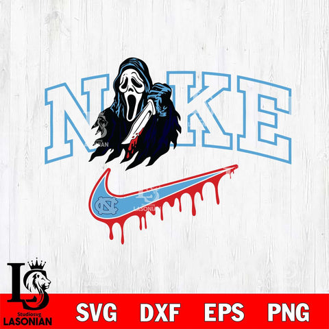 North Carolina Tar Heels Ghostface Nike Svg Eps Dxf Png File, Digital Download, Instant Download