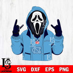 North Carolina Tar Heels Ghostface Scream Football Halloween Svg Eps Dxf Png File, NCAA svg, Digital Download, Instant Download