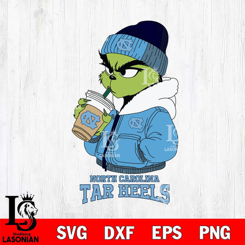 North Carolina Tar Heels Grinch Bougie Sport Svg Eps Dxf Png File, Digital Download, Instant Download