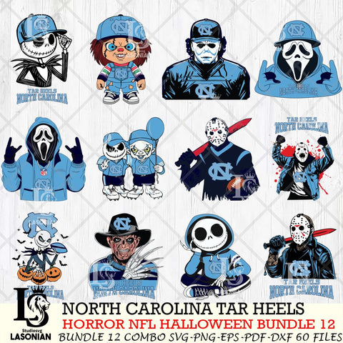 North Carolina Tar Heels Halloween Bundle 12 SVG Svg Eps Dxf Png File, NCAA bundle svg, Digital Download, Instant Download