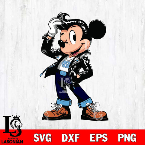 North Carolina Tar Heels Handsome Mickey Mouse Svg Eps Dxf Png File, Digital Download, Instant Download