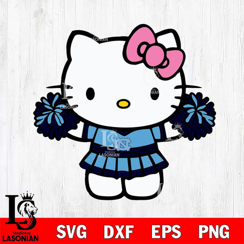 North Carolina Tar Heels Hello Kitty Cheerleader 9 Svg Eps Dxf Png File, Digital Download, Instant Download