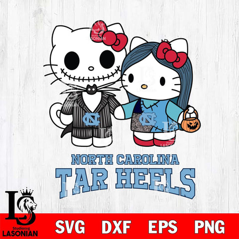 North Carolina Tar Heels Hello Kitty Horror 11 Svg Eps Dxf Png File, Digital Download