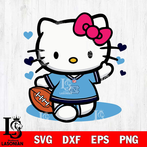 North Carolina Tar Heels Hello Kitty sport 10 Svg Eps Dxf Png File, NCAA svg, Digital Download, Instant Download